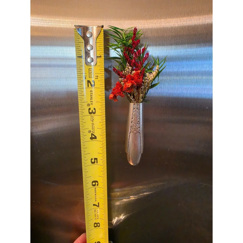 Vintage Silverplated hallow knife Handle Magnetic Bud Vase Floral Rose Decor